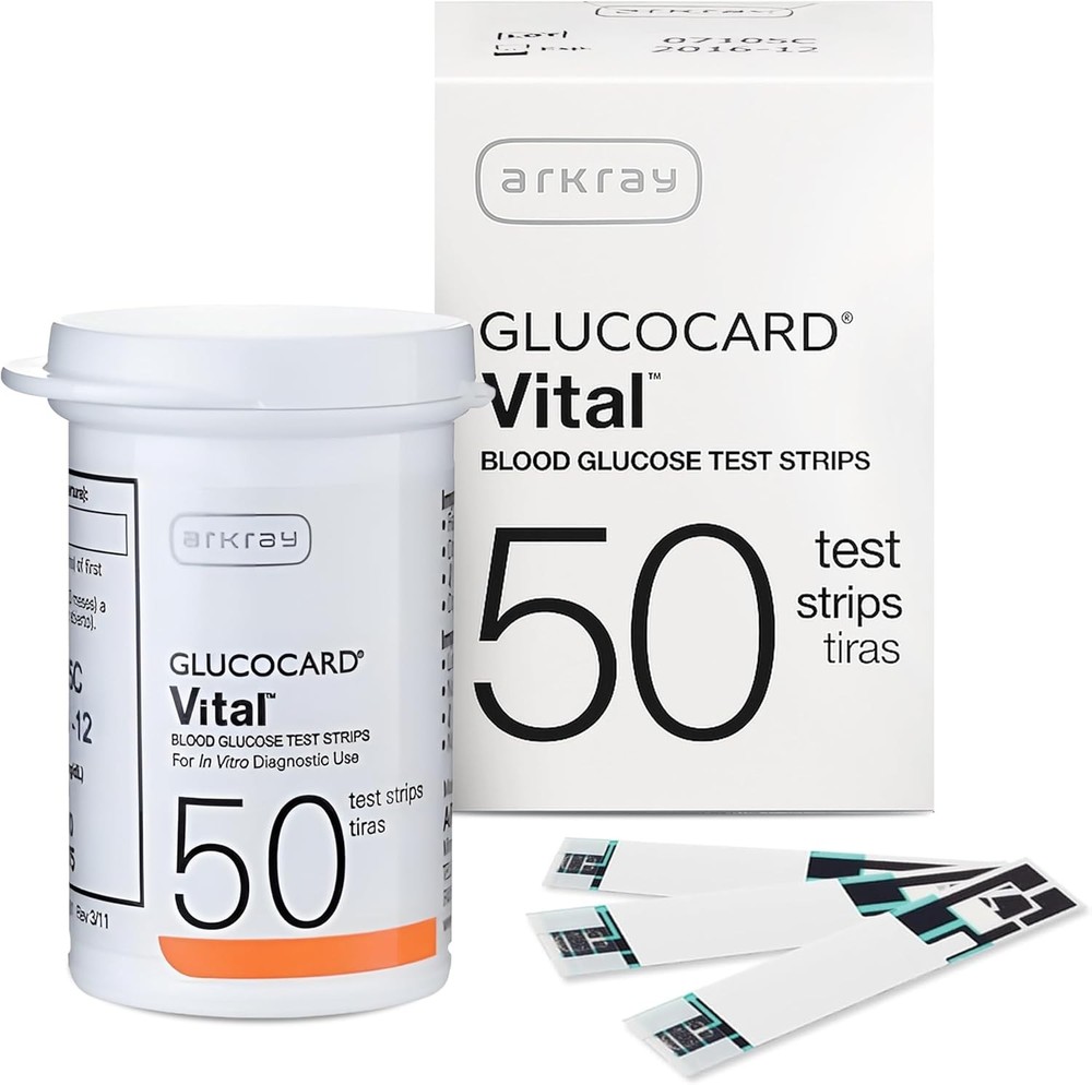 ARKRAY GLUCOCARD Vital Blood Glucose Test Strips – No Coding Required, Fast 7-