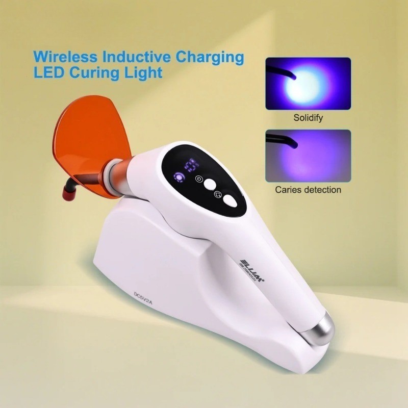 Wireless Dental LED Curing Light 5W 2000mW/cm² with UV Caries Detection&Charging