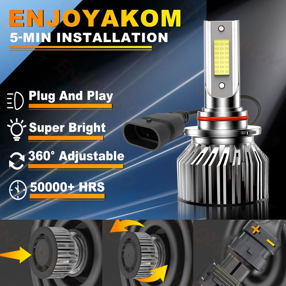 6000K LED Headlights+Fog Light Bulbs Kit For Chevy Silverado 1500 2500 2007-2015