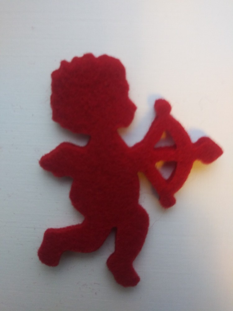 10 Die Cut Felt Cupids - 3mm Thick Soft Acrylic Felt