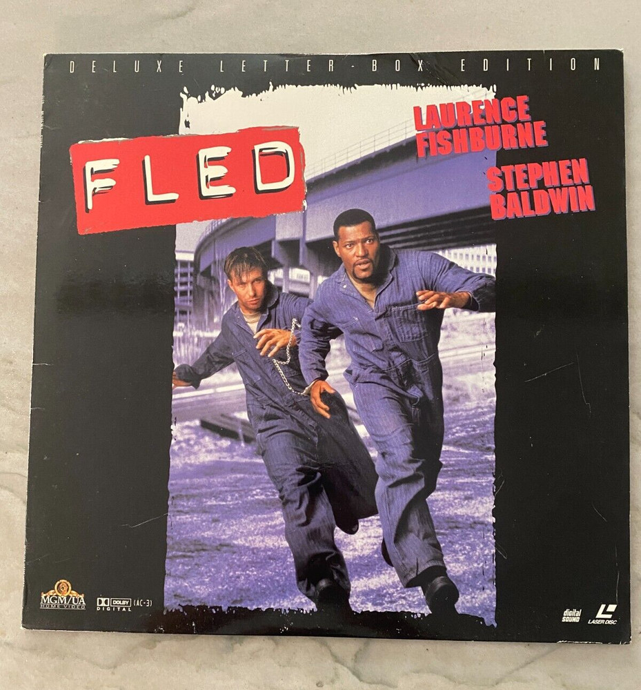Fled (Laserdisc 1996) LD Letterbox Lawrence Fishburne Stephen Baldwin