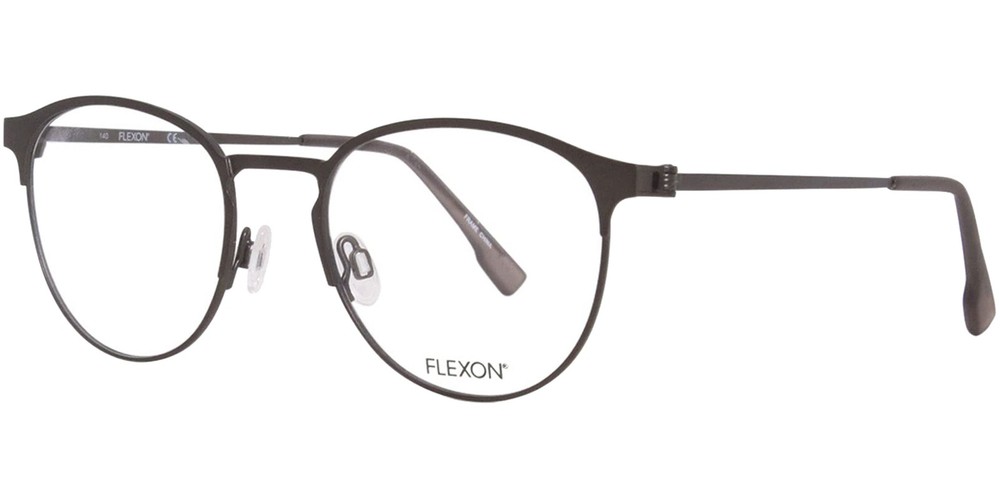 Flexon Men's Gunmetal Round Flex Titanium Eyeglass Frames - E1089 033