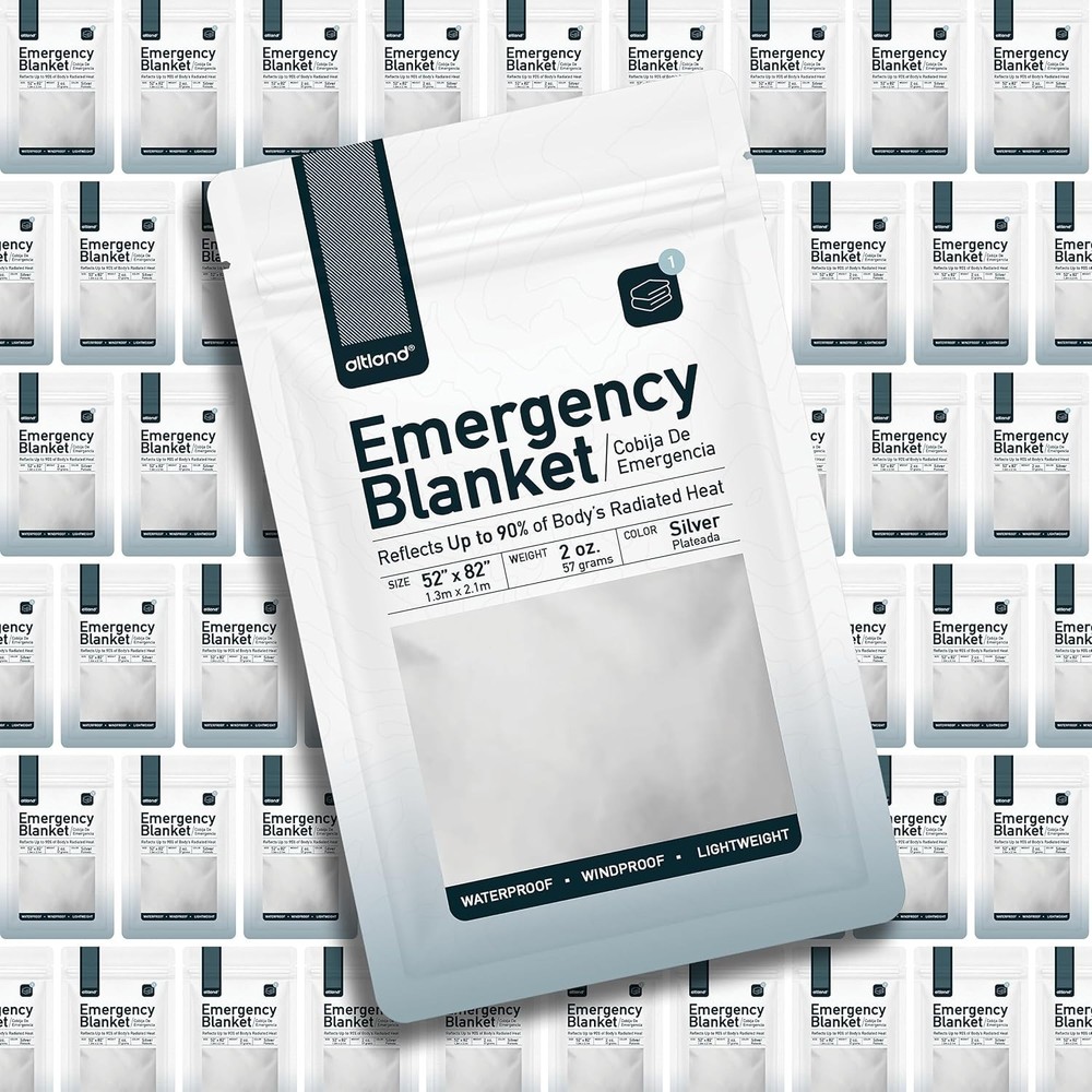 Compact Emergency Blankets (4 Pack) - Silver Mylar for Cold Weather Preparedness