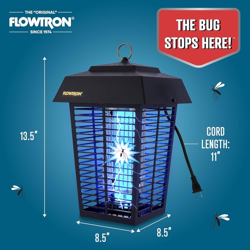 Flowtron 1 Acre Bug Zapper - 40W Bulb & 5600V Instant Killing Grid