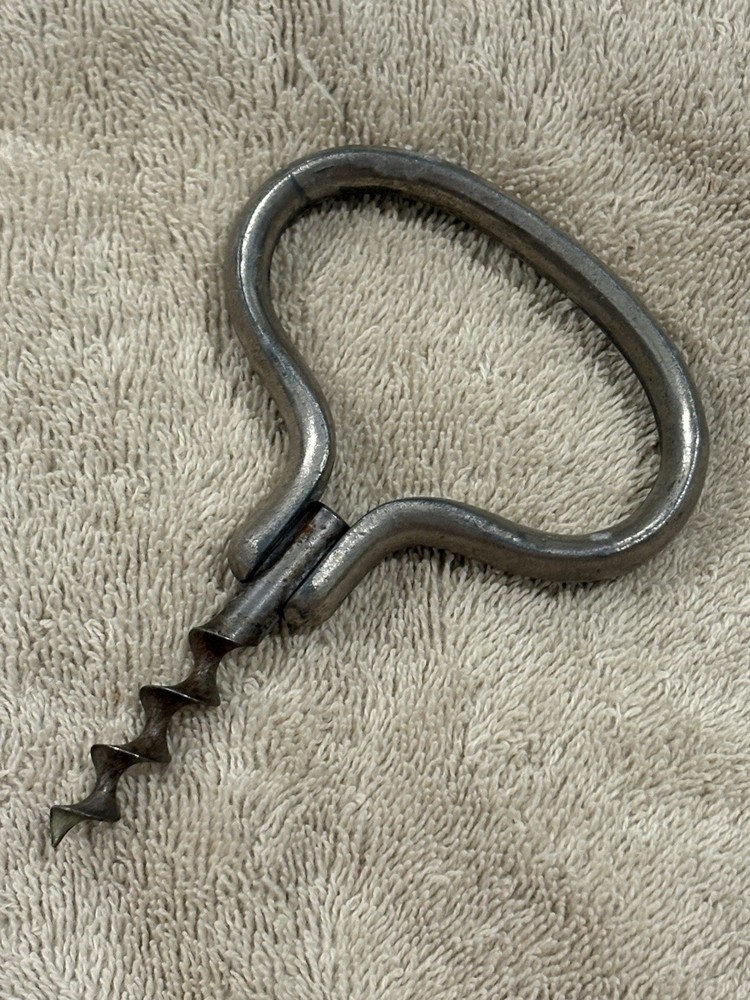 Antique Vtg Folding Pocket Corkscrew Bottle Opener