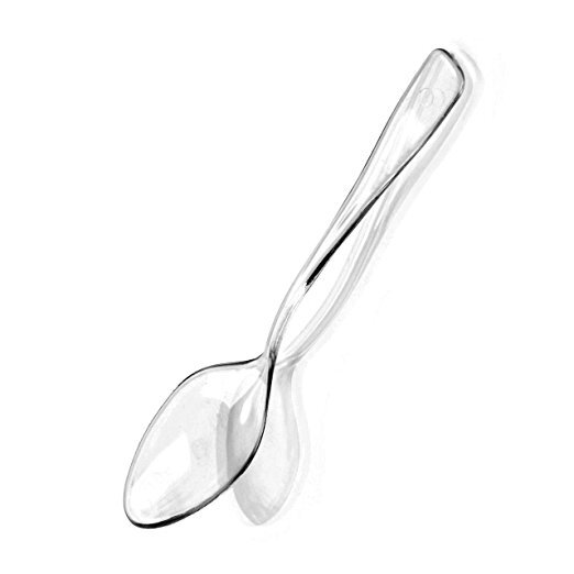 Disposable Plastic Mini Tasting Spoons Taster Sample Silver Spoon Gold Spoon