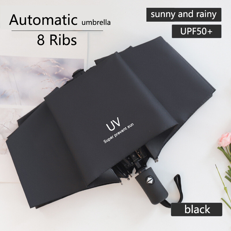 Umbrella Automatic Anti-UV Sun/Rain Windproof 3 Folding Compact Umbrella