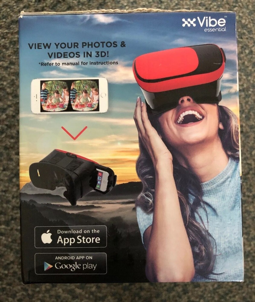 New : VIBE Essential VR Virtual Reality Headset FB-VR-RED
