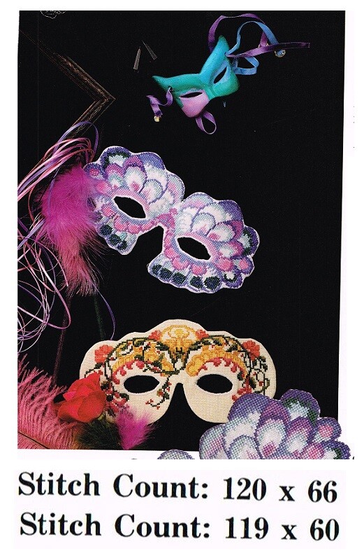 HOLIDAY MASKS  CROSS STITCH  PATTERN ONLY   3AP