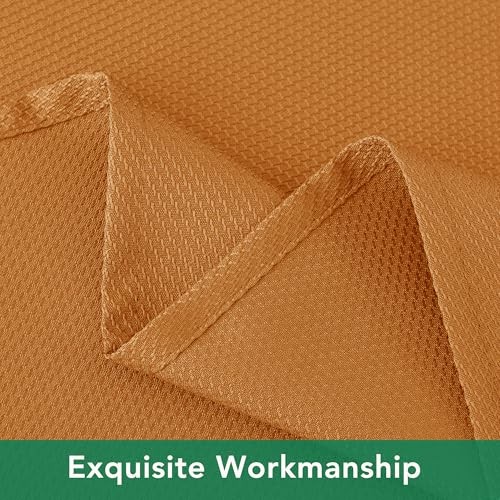 Fall Tablecloth Textured Fabric Square Tablecloths 90" x 90" (Square) Bronze