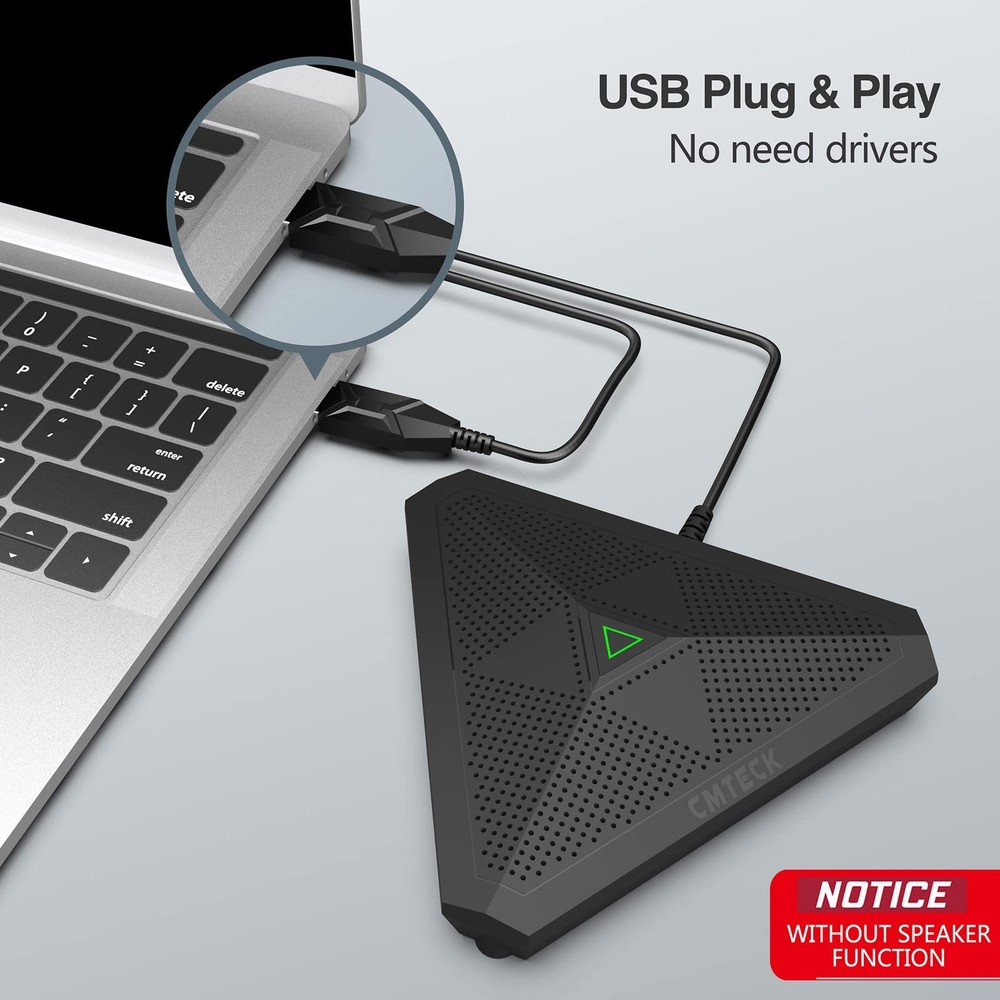 Conference USB Omnidirectional Microphone w/ Mute for PC/Mac US