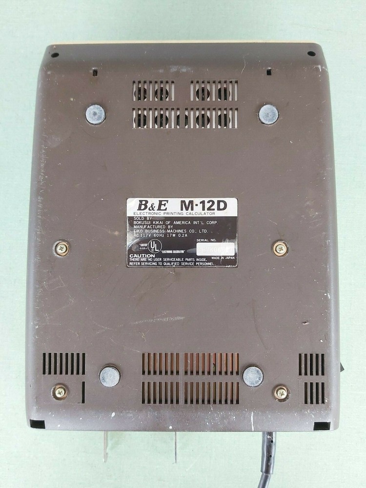B&E M-12D Electronic Printing Calculator 12 Digit Eiko