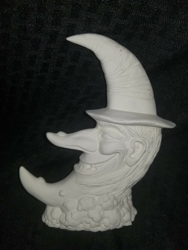 Crescent Moon Witch Ready to Paint Unpainted Ceramic Bisque