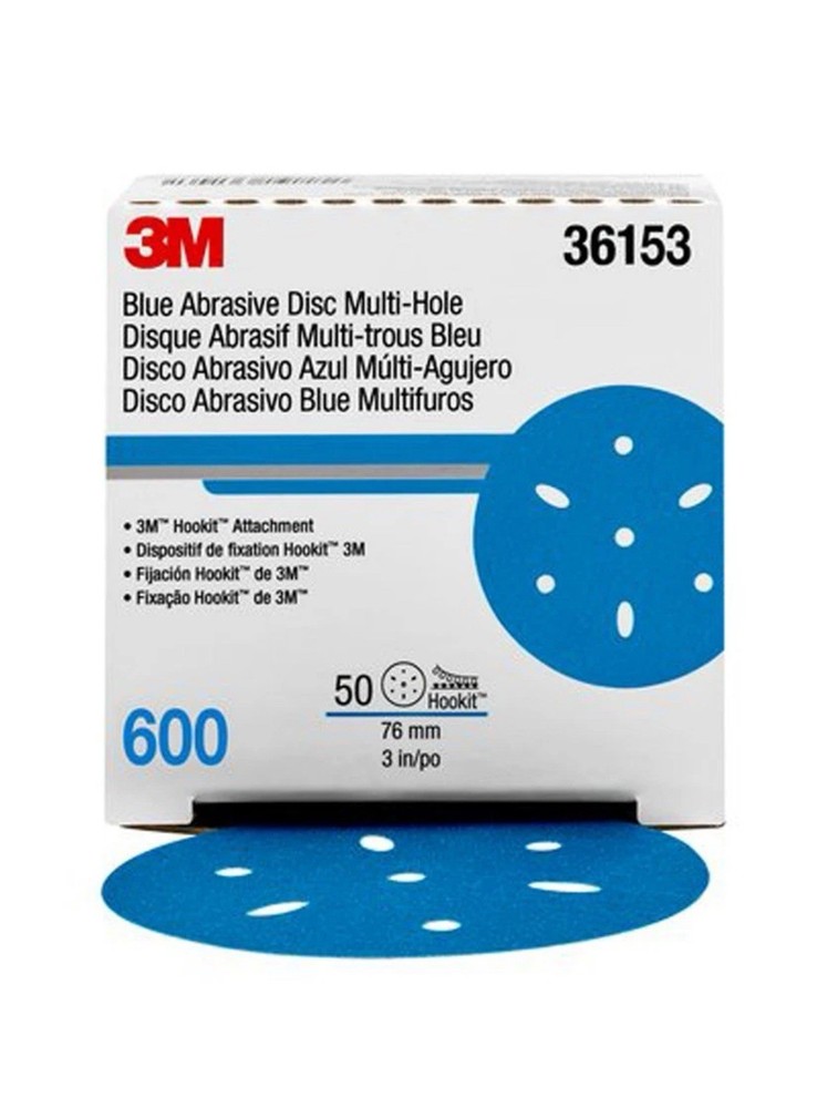 3M 36153 Multi-Hole Hook & Loop 600 Grit 3 in. Sanding Disc (50/Pack)