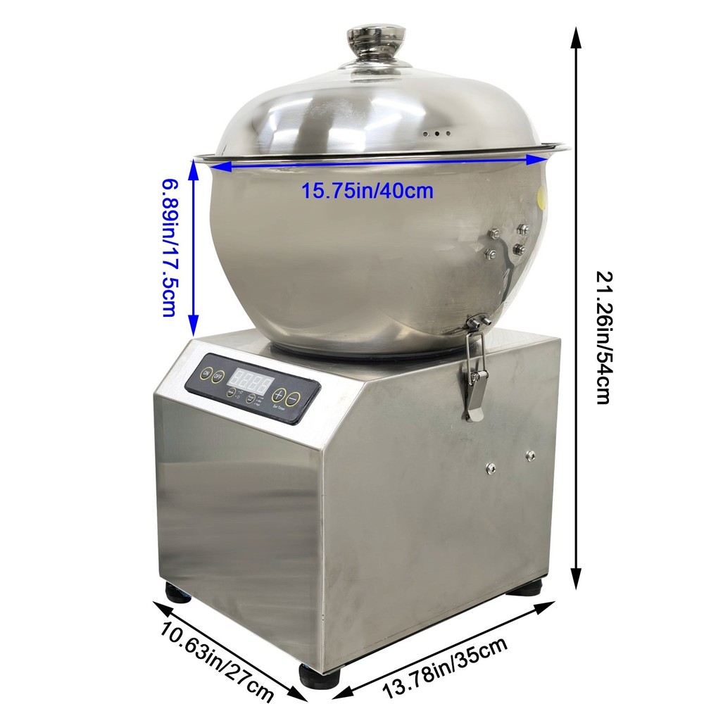 8KG Detachable Basin Type Dough Mixer Machine w/ Heating Function Timing Control