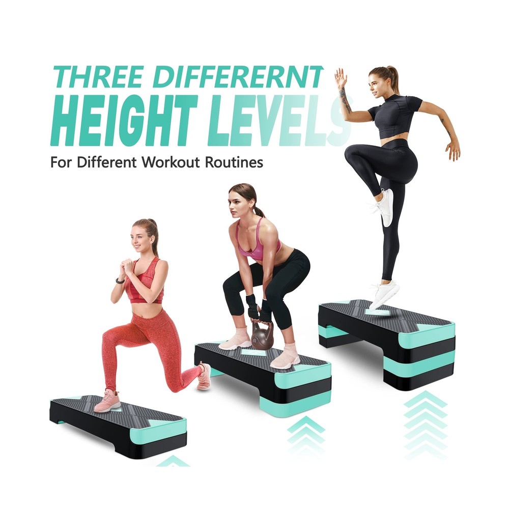 GYMMAGE Aerobic Exercise Step, Adjustable Aerobic Stepper for Exercise, Worko...