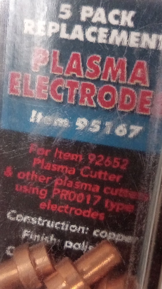 plasma cutter electrodes 95167 92652 harbor freight