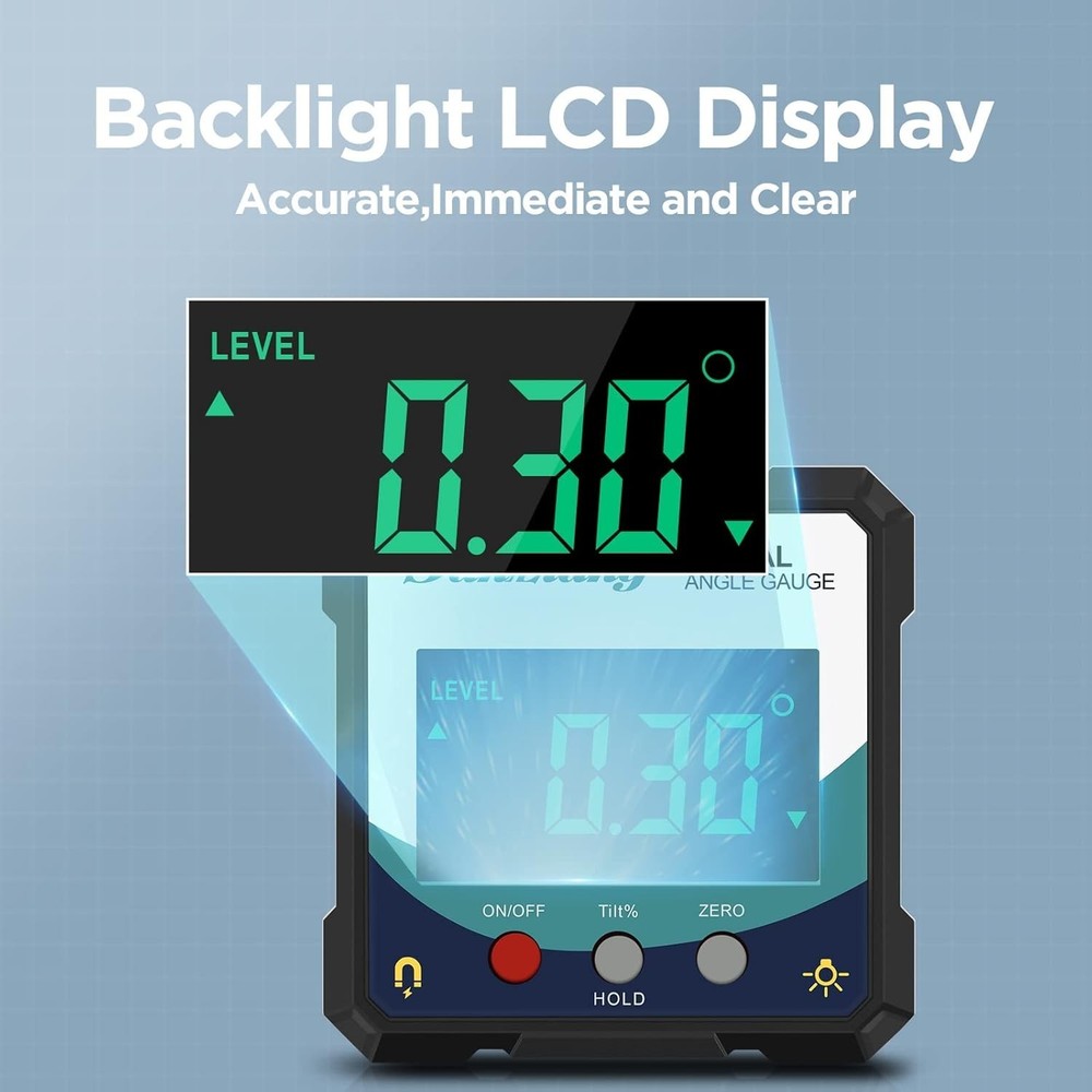 Versatile Digital Level Angle Finder with Rating for Construction Use