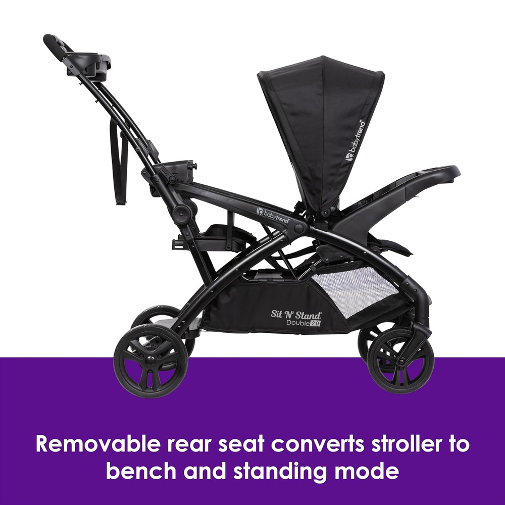 Sit N' Stand® Double 2.0 Stroller, Dash Black