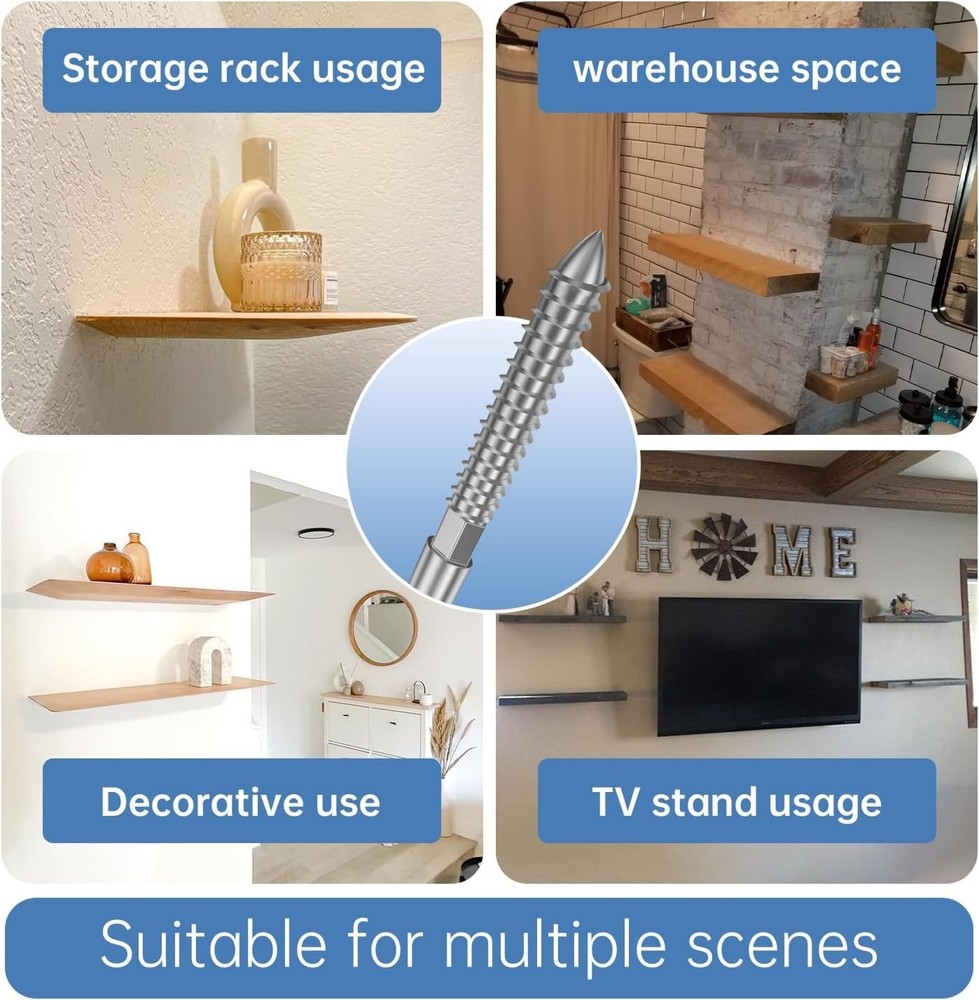 Floating Shelf Invisible Support Bracket - Silver Hidden Brackets for Floatin...
