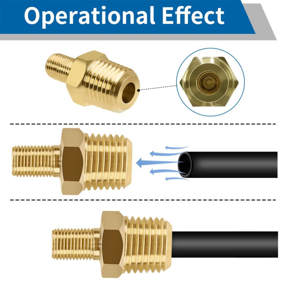 Solid Brass Construction Air Chuck Adapter Standard for Schrader Valve (M)