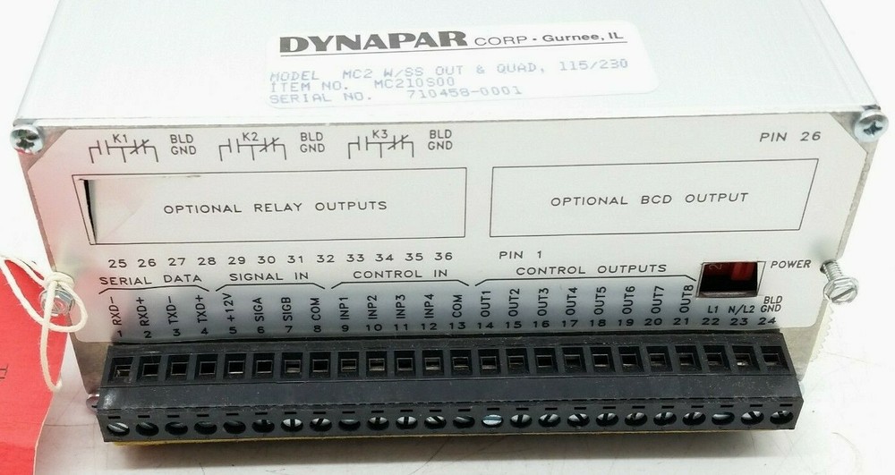 Danaher Controls MC210S00 Display - Tear in Back Panel