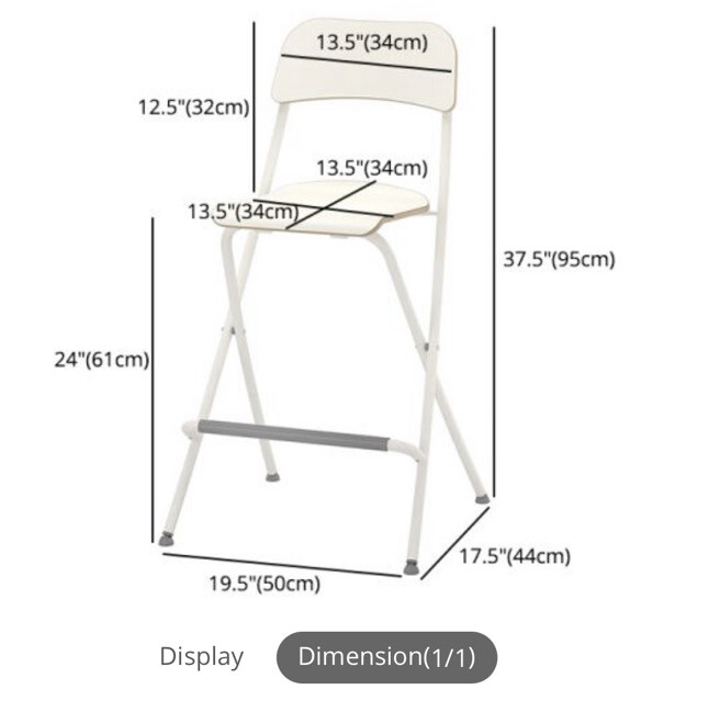 Two Ikea Foldable Bar Chairs White Color For Pick Up Local