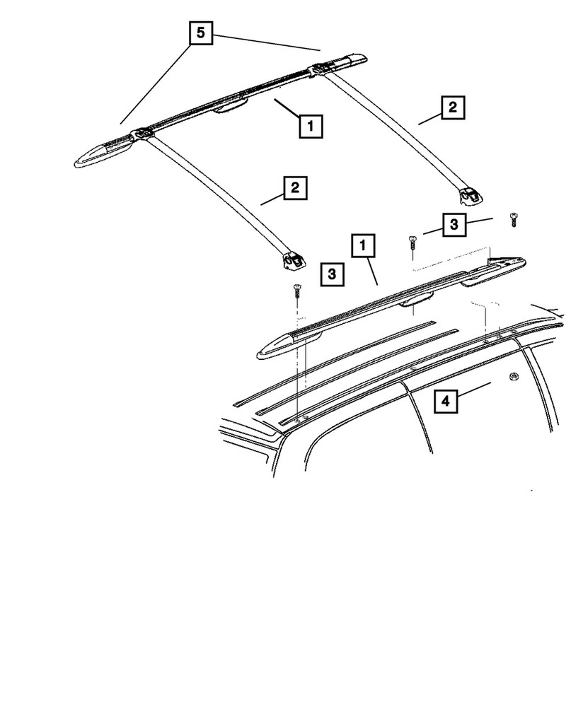 Genuine Mopar Luggage Rack Side Rail Right 5113374AA