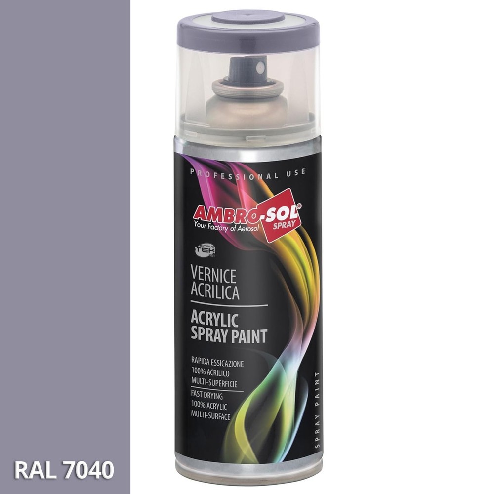 GLOSSY SPRAY PAINT CAN AGATE GREY INTERIOR EXTERIOR UNIVERSAL 400ML