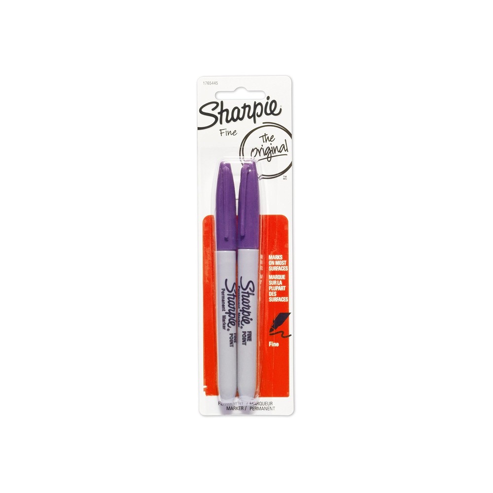 Sharpie Fine Point Purple Markers 2 Count Permanent Waterproof Ink Set