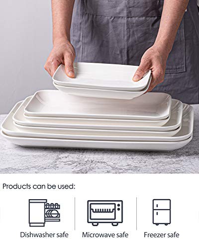 Large Serving Platter Set Large Serving Tray - Rectangular 16/14/12inch White