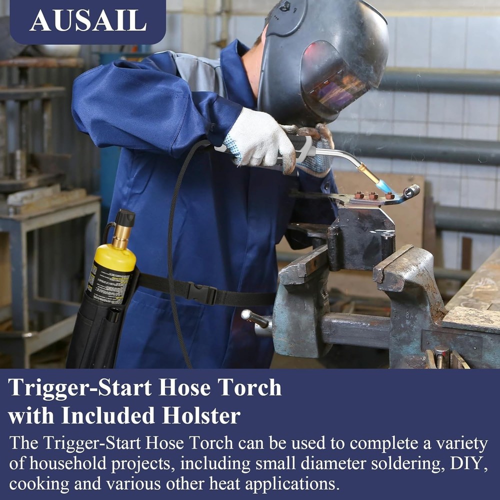 Adjustable Flame Propane Torch with 5FT Hose - Ideal for Welding & DIY Projects