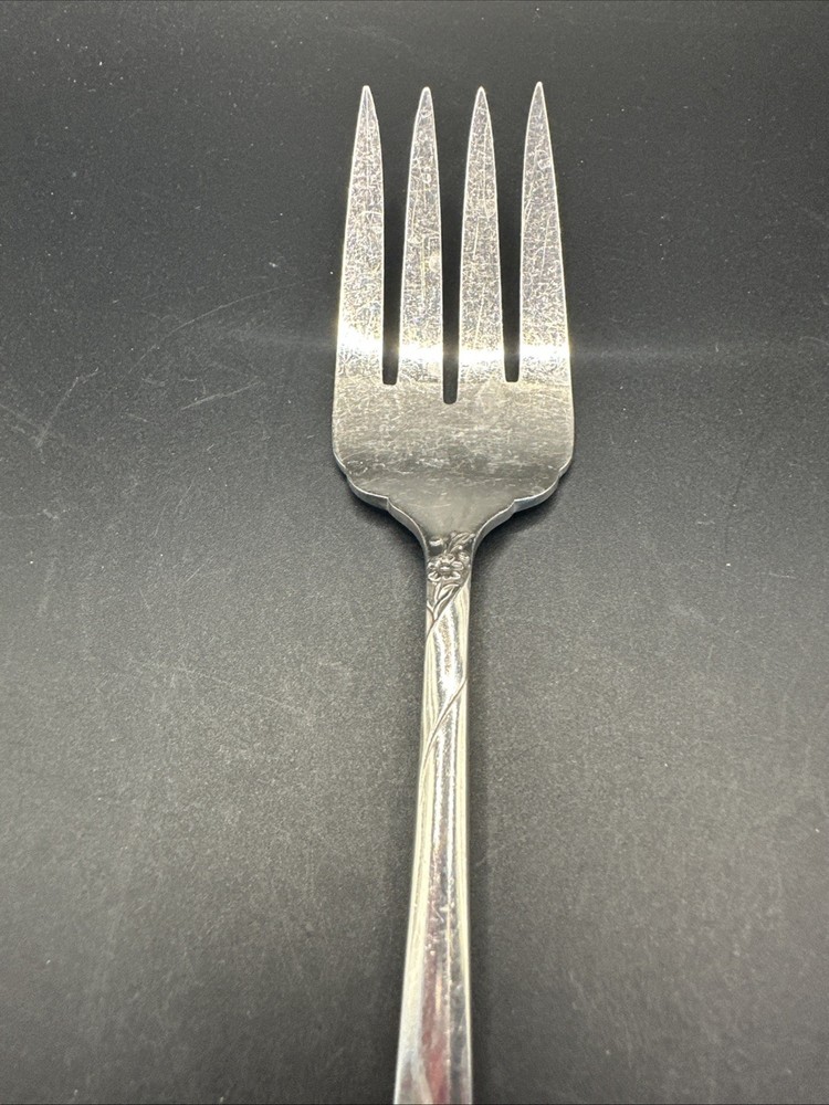 Oneida Community Evening Star Pattern Silver Plate Cold Meat Serving Fork