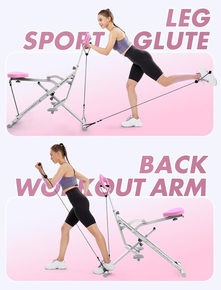 Space-Saving Home Squat Machine with 4 Resistance Bands - Easy & Effective