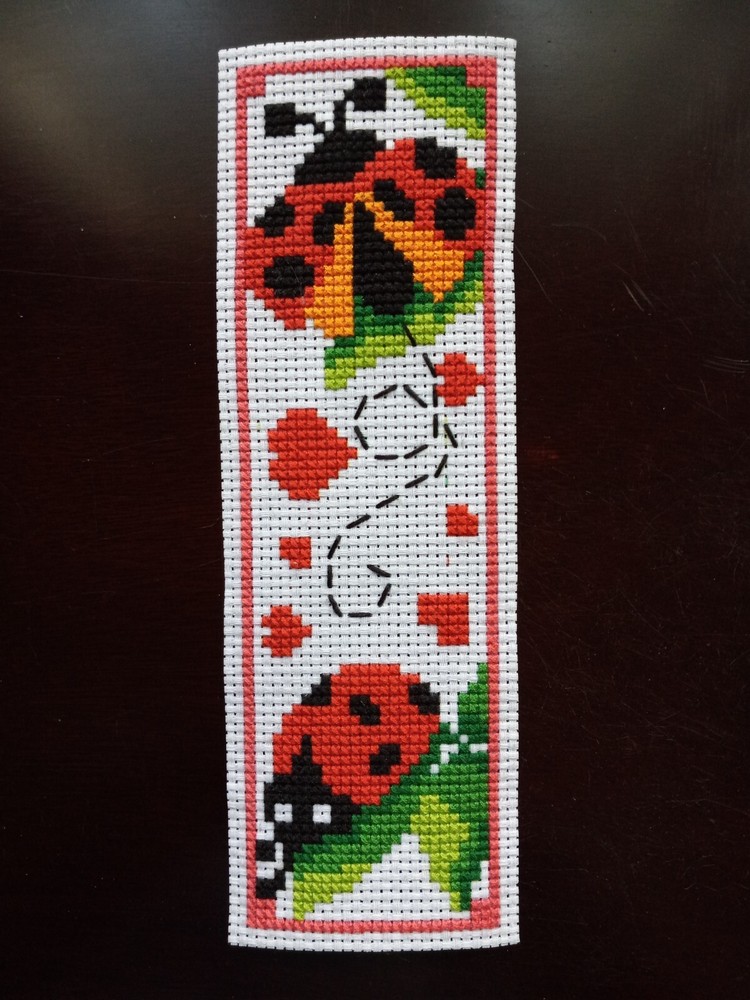 Complete Cross Stitch -  Lady Bugs and Hearts