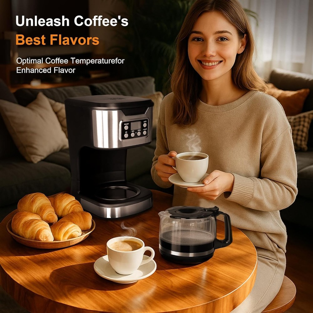 Programmable Coffee Maker 12 Cup Brew & Drip coffee machine, Fully Automatic,...