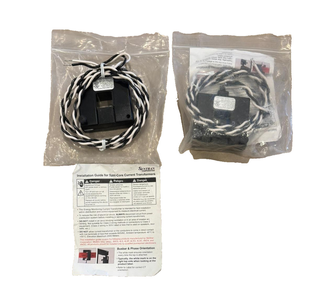 Sentran Split-Core Current Transformer CT Installation Guide Manual New