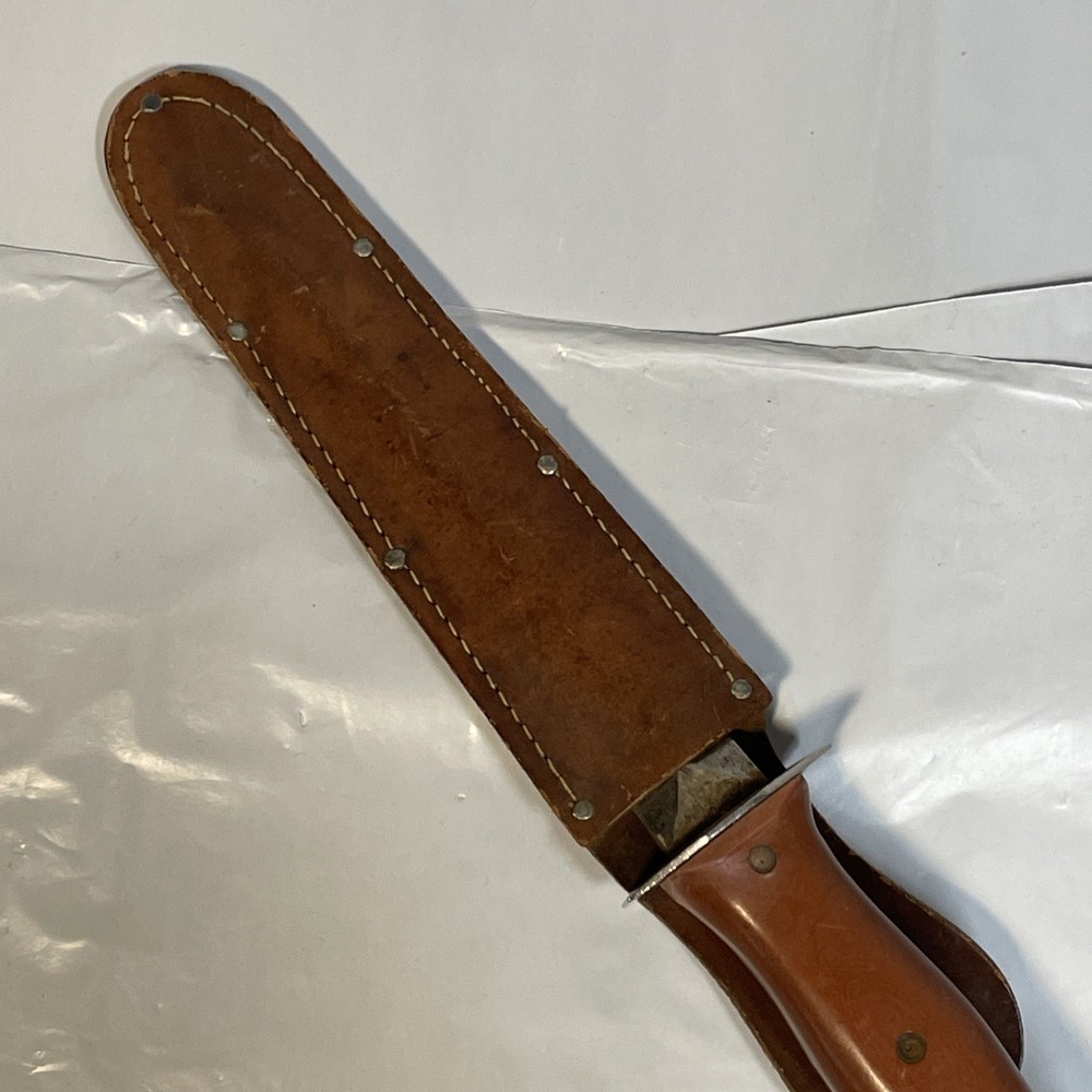 Dagger Fixed Double Blade Knife Poly Handle Brass Pins Sword Heavy Fighting
