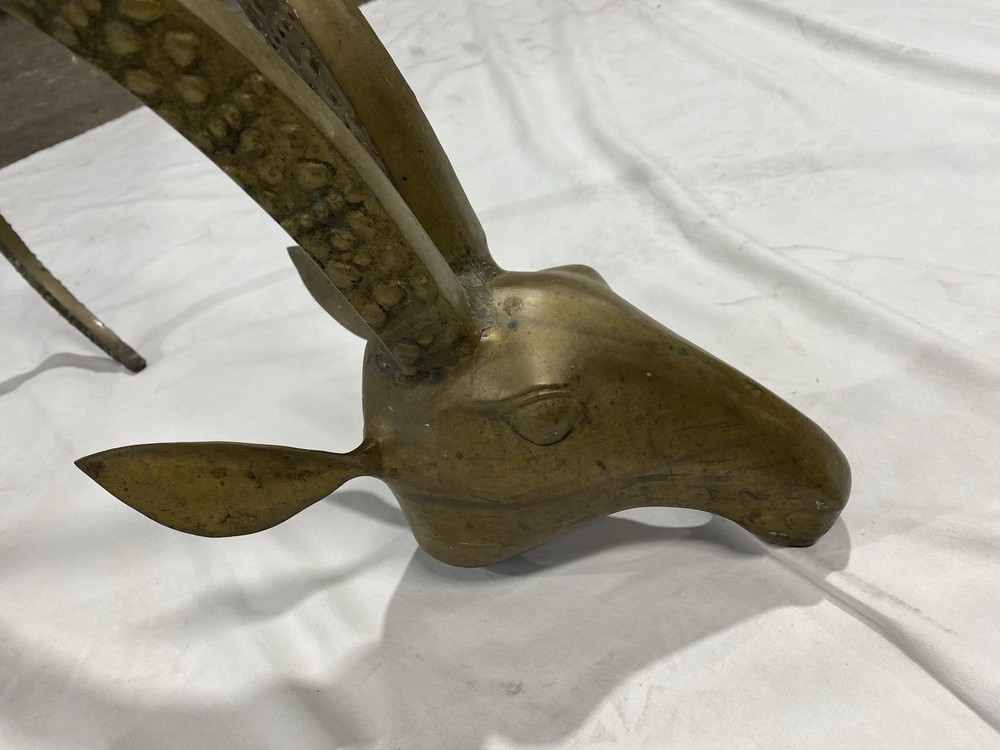 1970’s Vintage Brass Ibex Rams Head Coffee Table