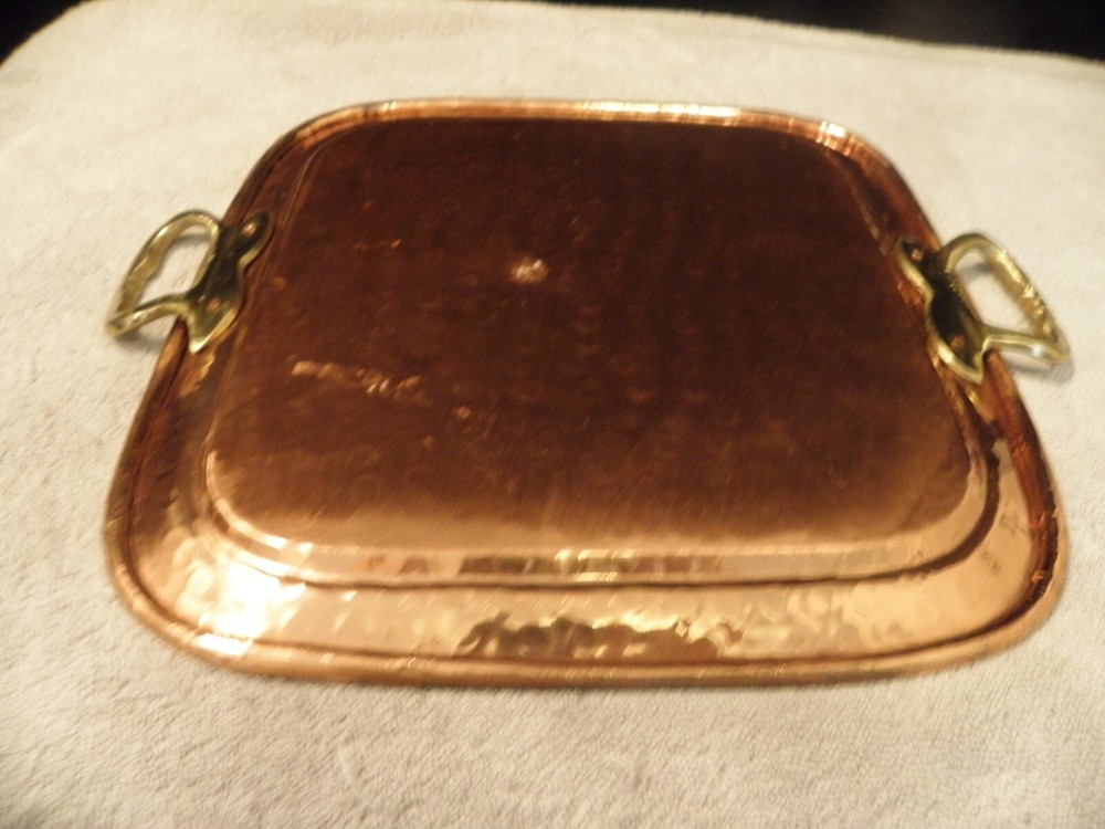 Hammered copper display tray