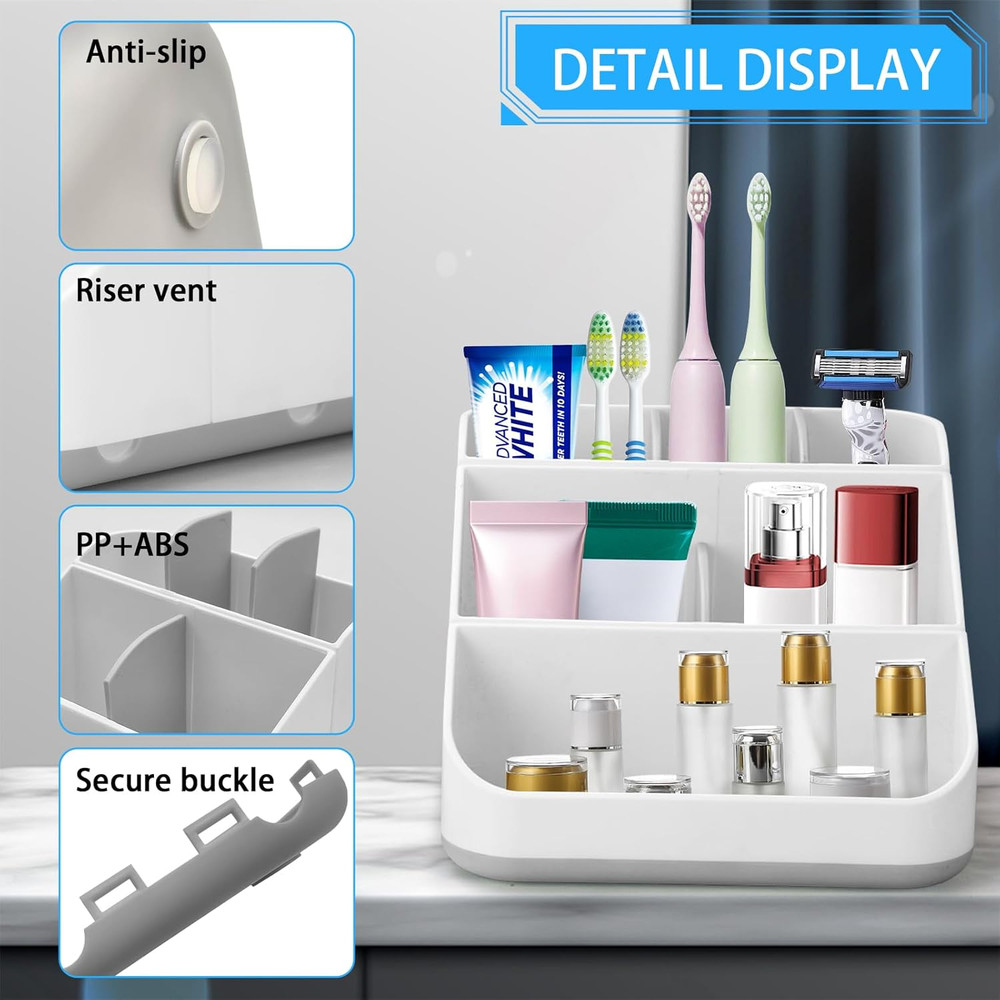 Toothbrush Holder for Bathroom,Detachable for Easy Cleaning Multi-Functional Cou
