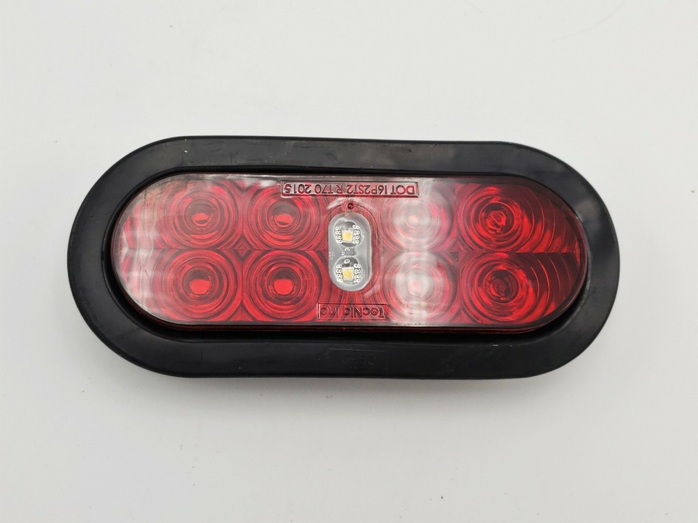 Two 6" Oval Red LED TecNiq Hybrid Reverse Lights RV Camper Trailer