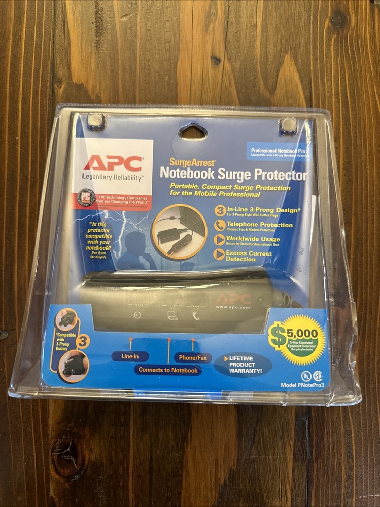 APC Notebook Laptop Power Surge Protector PNOTE PRO3 Mobile 3-Prong Portable