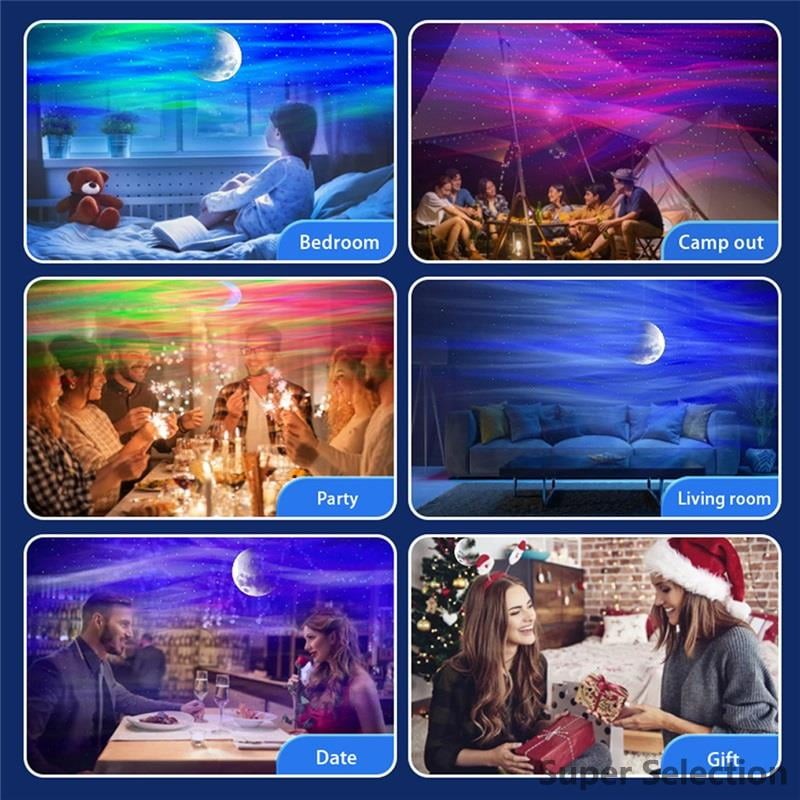 Ocean Wave Star Projector With Bluetooth Speaker, 31 Colors Galaxy Light, Remote