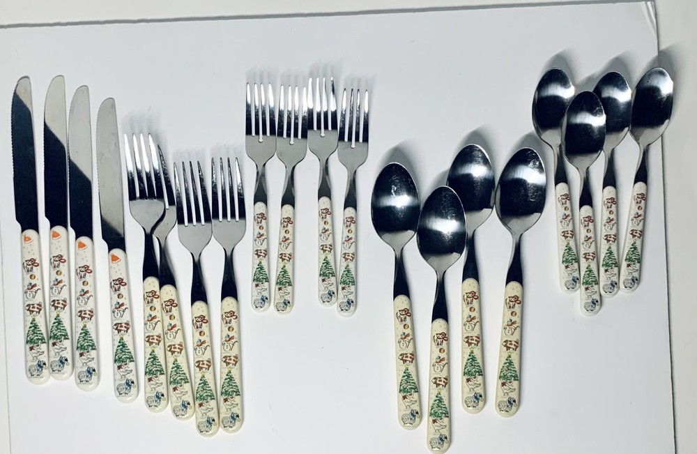 VNT International Country Christmas Stainless Silverware Flatware Place Setting