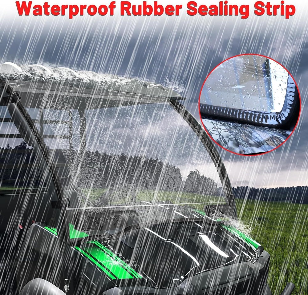 Front Vented Windshield Scratch Resistant for Kawasaki Mule SX XC LE 2020-2024