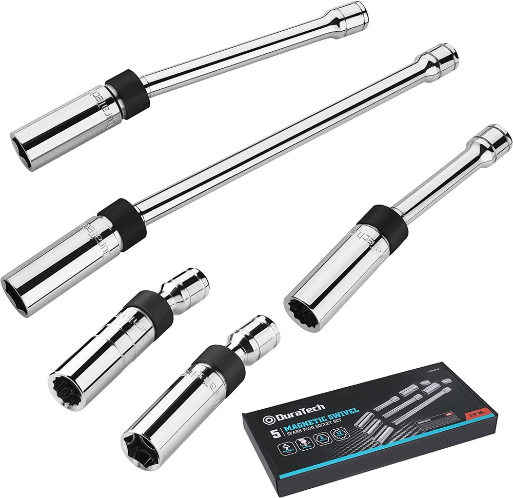 DURATECH 5/8" 9/16" Magnetic Swivel Spark Plug Socket 5 PCS Set 6PT 12PT Socket