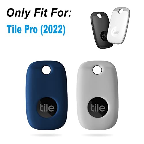 Silicone Case for Tile Pro 2022 Tracker, Soft 2 Pack Navy Blue+Oatmeal