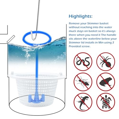 Skimmer Basket Handle, Universal Swimming Pool Skimmer Basket Handle Hook Pool