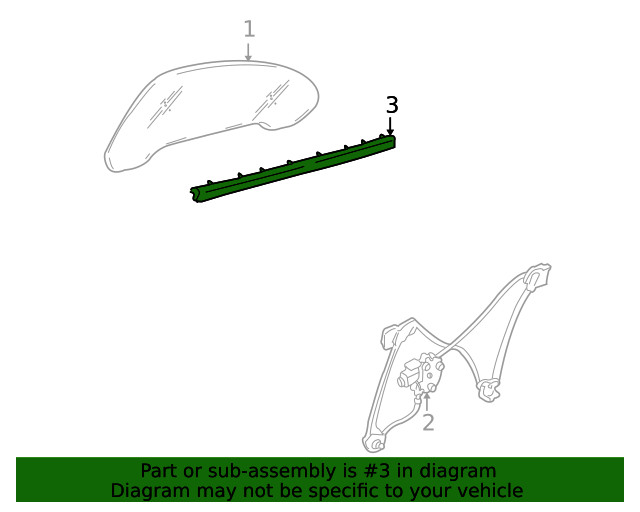 Genuine GM Driver Side Front Door Window Outer Sealing Strip 10313427